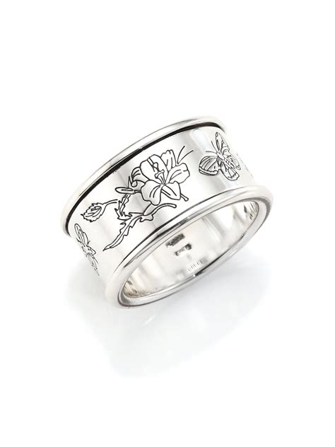 gucci flora sterling silver ring|Gucci Designer Rings .